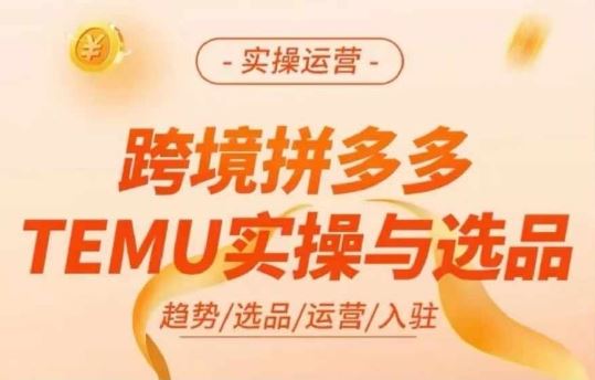 跨境拼多多TEMU实操与选品,多多temu跨境选品运营实操-聊项目