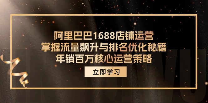 (12184期)阿里巴巴1688店铺运营,掌握流量飙升与排名优化秘籍 年销百万核心运营策略-聊项目