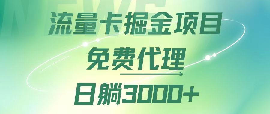 (12321期)流量卡掘金代理,日躺赚3000+,变现暴力,多种推广途径-聊项目