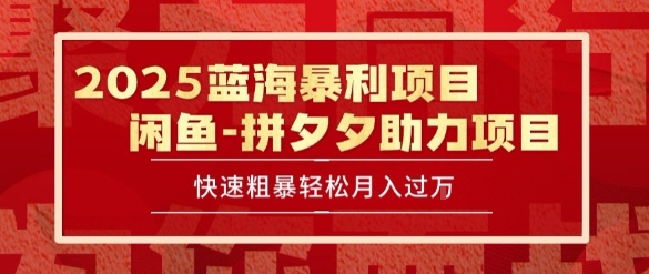 2025 最新闲鱼蓝海暴利项目 快速粗暴让你月入过1W不是梦，保姆级教程【揭秘】-聊项目