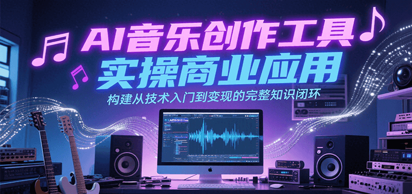 AI音乐创作工具实操商业应用，构建从技术入门到变现的完整知识闭环-聊项目