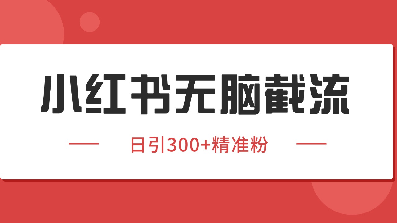 小红书截流同行客源，独家野路子获客玩法 日引200+暴力获客-聊项目