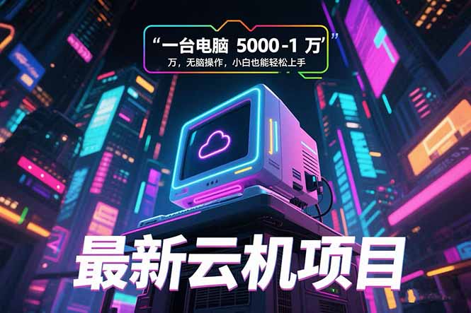 最新云机项目 一台电脑5000到10000 无脑操作小白也能轻松上手-聊项目