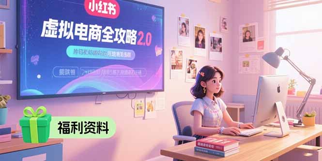 虚拟电商全攻略2.0，开店选品实操流程，账号定位、货源发布、笔记发布技巧-聊项目