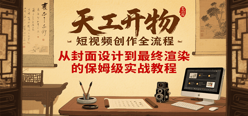天工开物短视频创作全流程，从封面设计到最终渲染的保姆级实战教程-聊项目