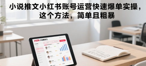 小说推文小红书账号运营快速爆单实操，这个方法，简单且粗暴-聊项目