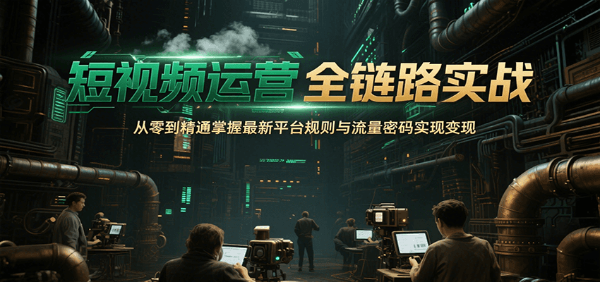 短视频运营全链路实战，从零到精通掌握最新平台规则与流量密码实现变现-聊项目