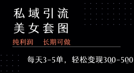 私域卖套图每天3-5单 每单利润99-2张+-聊项目