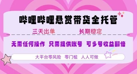 2025年B站风口带货项目 仅需提供账号 全程托管 轻松月入1w+-聊项目