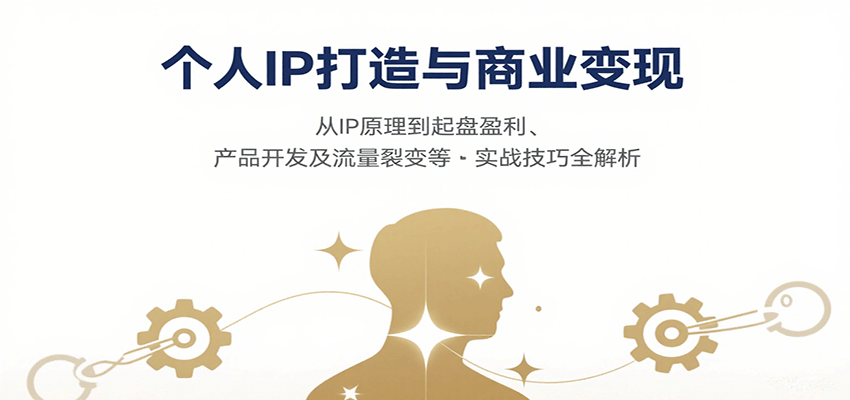 个人IP打造与商业变现，从IP原理到起盘盈利、产品开发及流量裂变等实战技巧全解析-聊项目