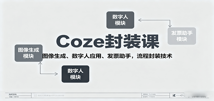 Coze封装课，图像生成、数字人应用、发票助手，流程封装技术-聊项目
