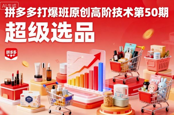 拼多多打爆班原创高阶技术第50期，超级选品-聊项目