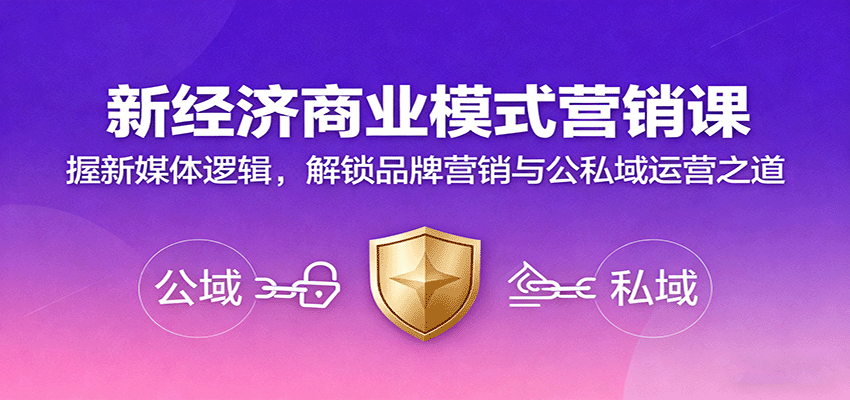 新经济商业模式营销课，握新媒体逻辑，解锁品牌营销与公私域运营之道-聊项目