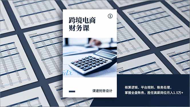 跨境电商财务课，核算逻辑、平台规则、账务处理，掌握全盘账务，胜任高薪岗位月入1.5万+-聊项目