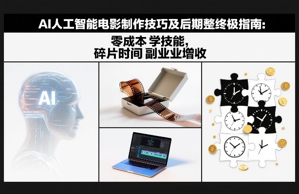 AI人工智能电影制作技巧及后期完整终极指南：零成本学技能，碎片时间副业增收-聊项目