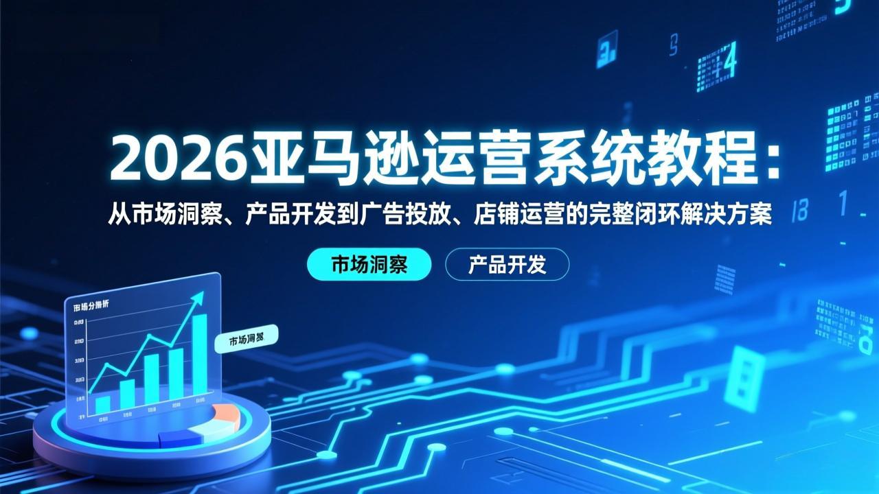 2026亚马逊运营系统教程：从市场洞察、产品开发到广告投放、店铺运营的完整闭环解决方案-聊项目