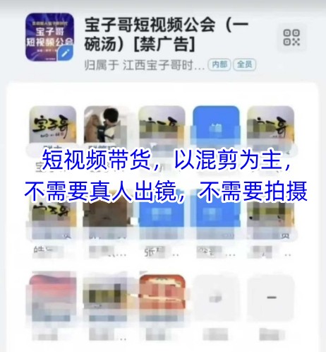 宝子哥头部团队短视频带货，以混剪为主，不需要真人出镜，不需要拍摄【更新26年1月】-聊项目
