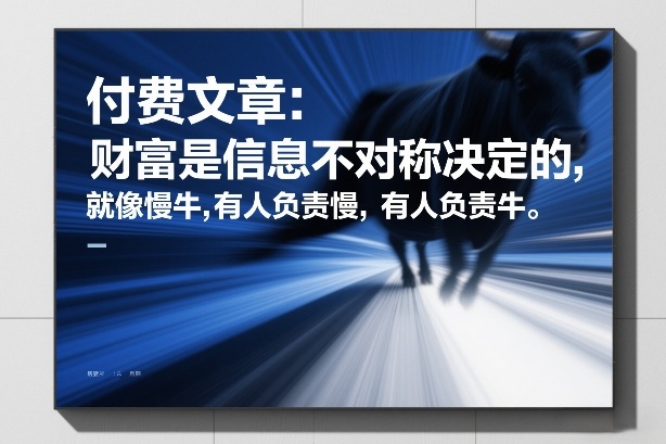 付费文章：财富是信息不对称决定的，就像慢牛，有人负责慢，有人负责牛-聊项目