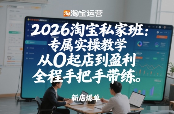 2026淘宝私家班：专属实操教学，从0起店到盈利，全程手把手带练(更新26年2月)-聊项目