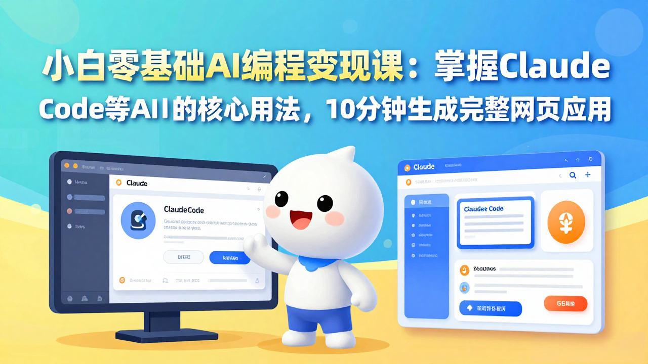 小白零基础AI编程变现课：掌握Claude Code等AI工具的核心用法，10分钟生成完整网页应用-聊项目
