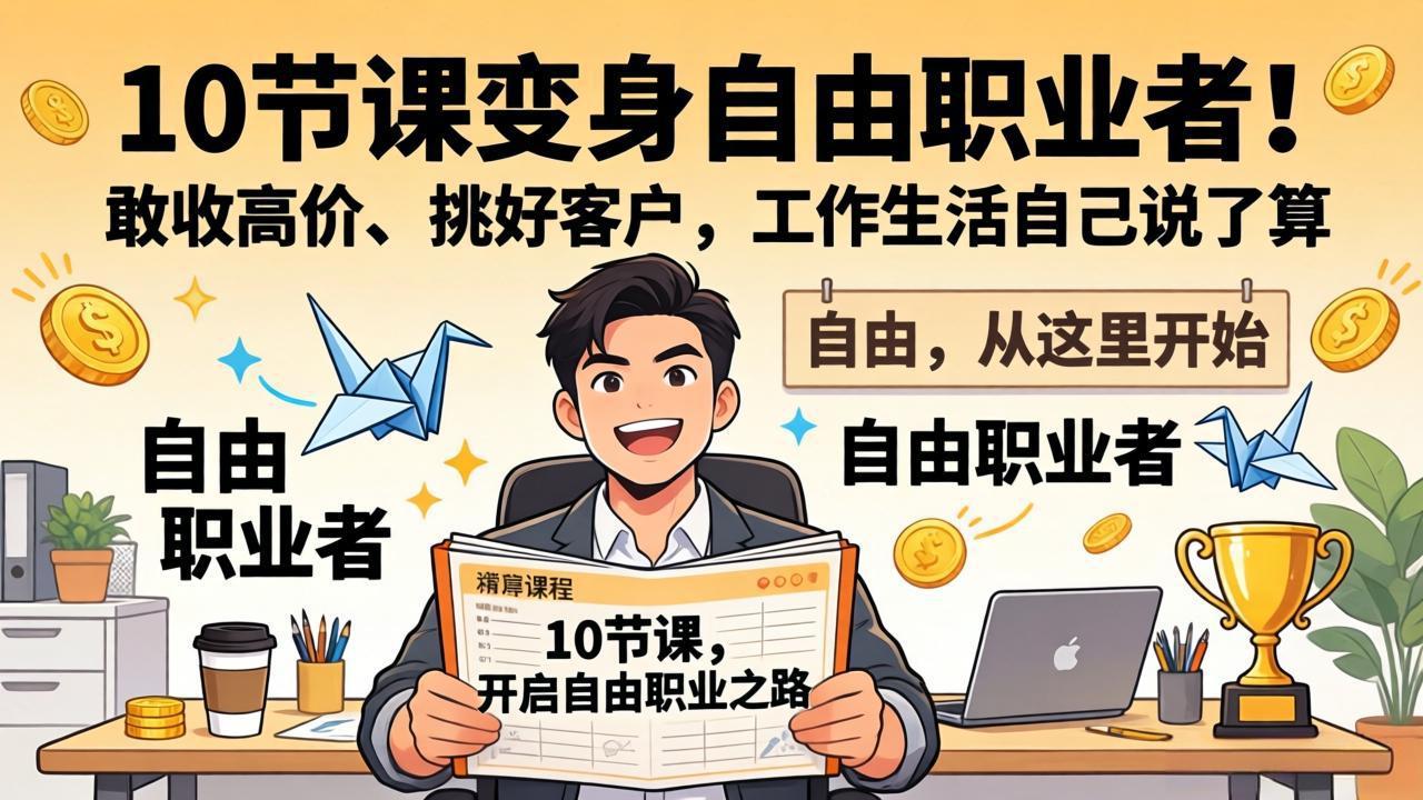 10 节课变身自由职业者！敢收高价、挑好客户，工作生活自己说了算-聊项目