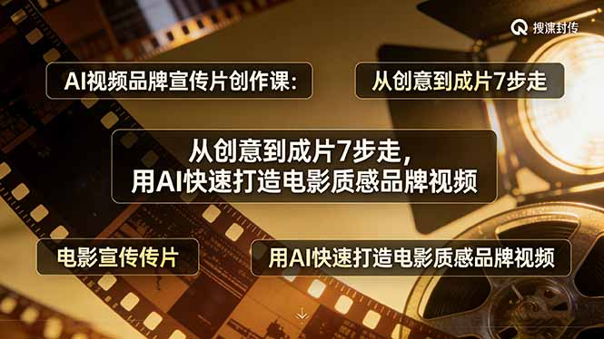 AI视频品牌宣传片创作课：从创意到成片7步走，用AI快速打造电影质感品牌视频-聊项目