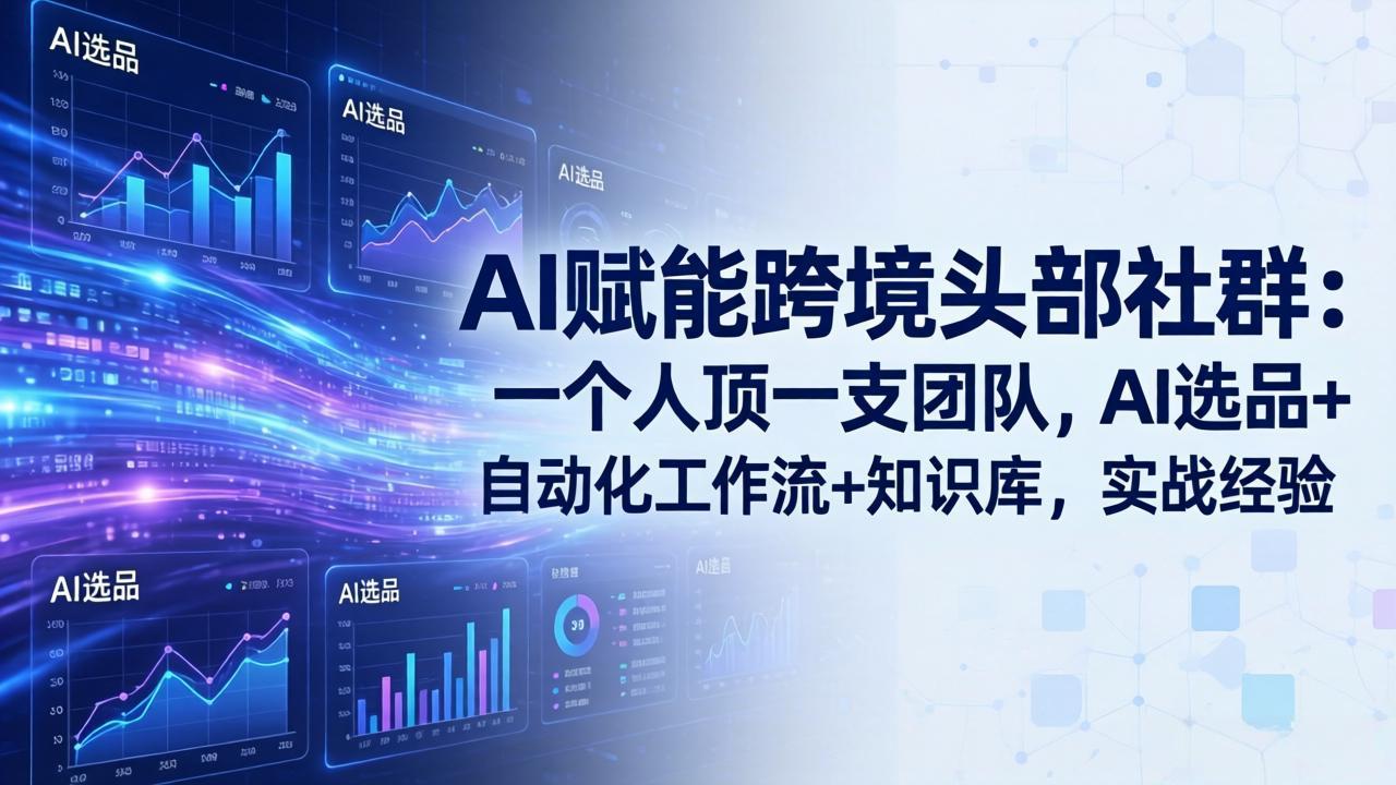 AI赋能跨境头部社群：一个人顶一支团队，AI选品+自动化工作流+知识库，实战经验-更新3月-聊项目