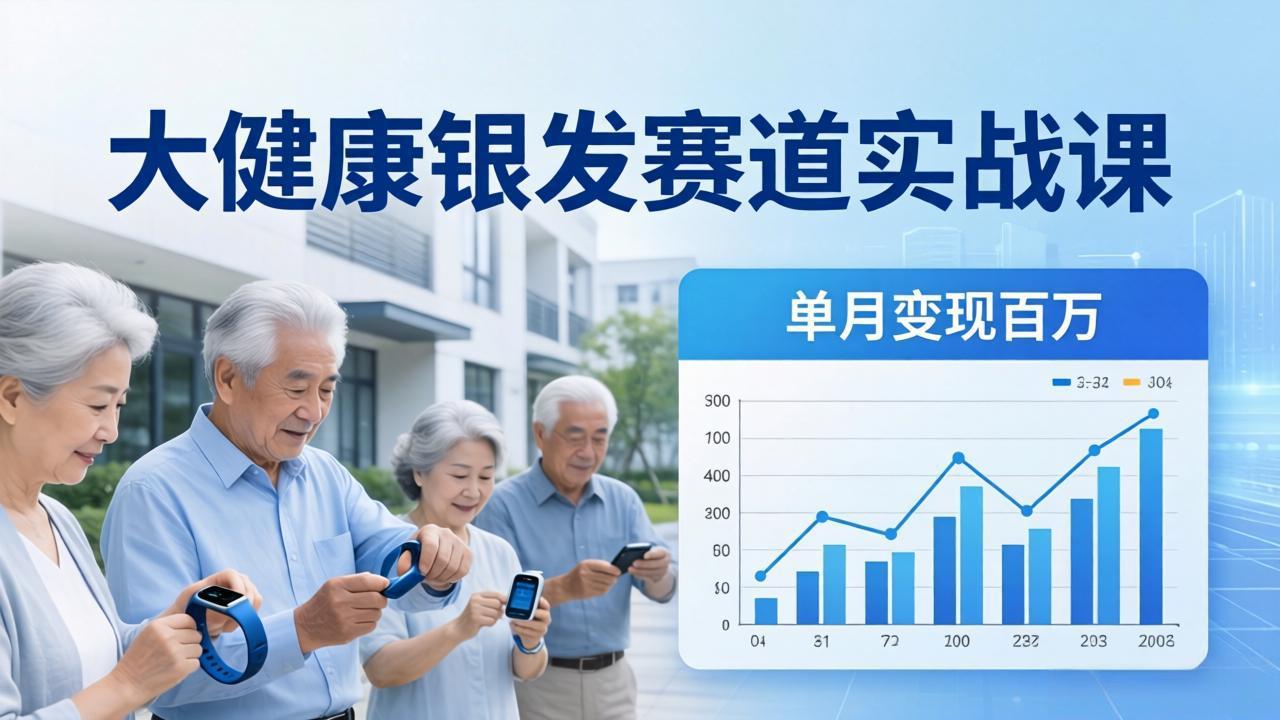 大健康银发赛道实战课：拆解视频号线索型 IP 单月变现百万逻辑，教你精准获客高效变现-聊项目