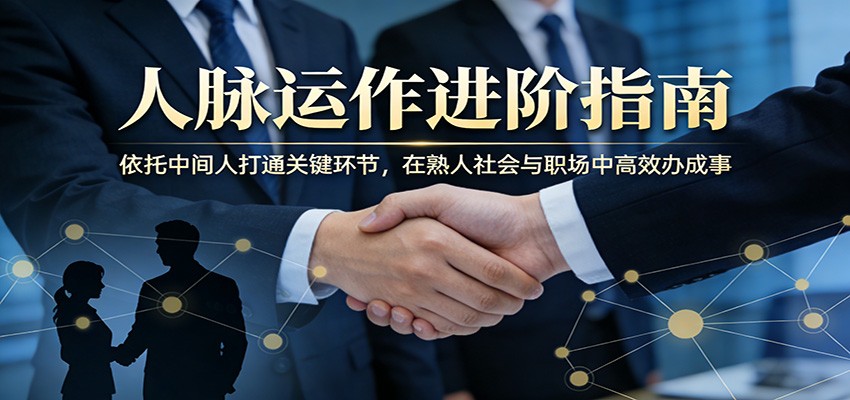 付费文章：人脉运作进阶指南，依托中间人打通关键环节，在熟人社会与职场中高效办成事-聊项目