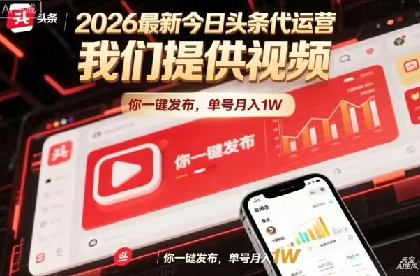 今日头条躺賺模式，你9我1，操作简单，一键发布，单机日入数百，长期合作【揭秘】-聊项目