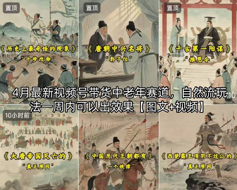 4月最新视频号带货中老年赛道，自然流玩法一周内可以出效果【图文+视频】-聊项目