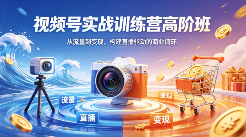 视频号实战训练营高阶班，从流量到变现，构建直播驱动的商业闭环(26年4月)-聊项目