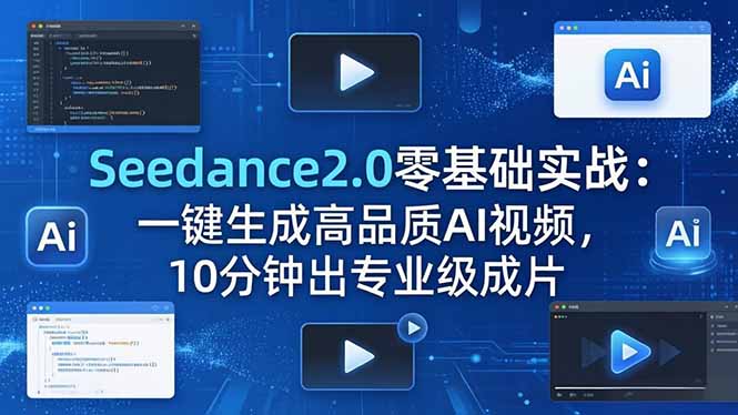 Seedance2.0零基础实战：一键生成高品质AI视频，10分钟出专业级成片-聊项目