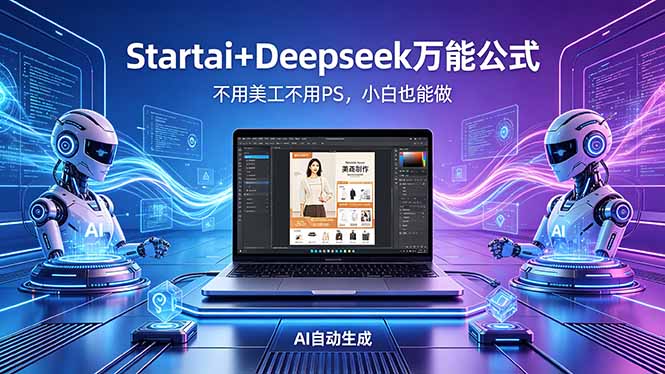 AI自动做电商详情页：Startai+Deepseek万能公式，不用美工不用PS，小白也能做-聊项目