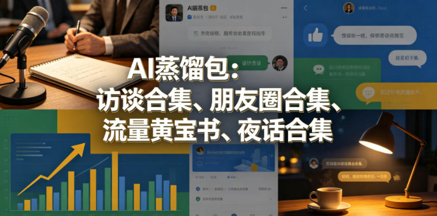 AI蒸馏包：访谈合集、朋友圈合集、流量黄宝书、夜话合集【文档】-聊项目
