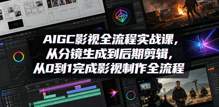 AIGC影视全流程实战课，从分镜生成到后期剪辑，从0到1完成影视制作全流程-聊项目