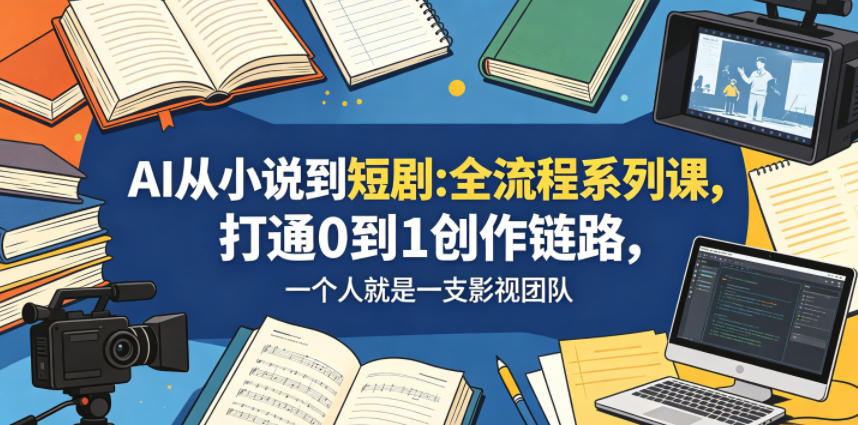 AI从小说到短剧全流程系列课，打通0到1创作链路，一个人就是一支影视团队-聊项目