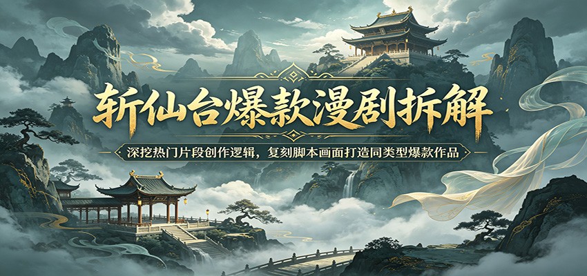 斩仙台爆款漫剧拆解：深挖热门片段创作逻辑，复刻脚本画面打造同类型爆款作品-聊项目