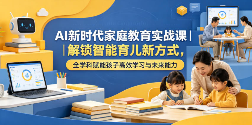 AI新时代家庭教育实战课｜解锁智能育儿新方式，全学科赋能孩子高效学习与未来能力-聊项目