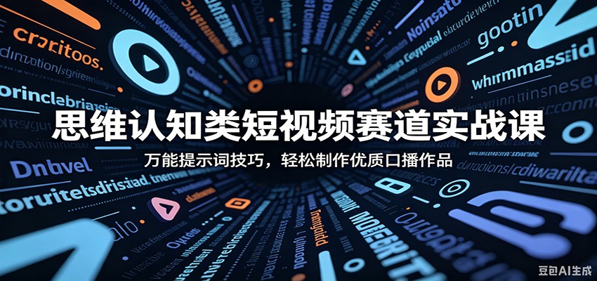 思维认知类短视频赛道实战课：万能提示词技巧，轻松制作优质口播作品-聊项目