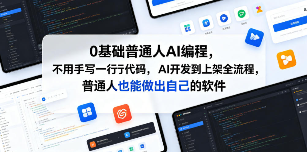 0基础普通人AI编程，不用手写一行代码，AI开发到上架全流程，普通人也能做出自己的软件-聊项目