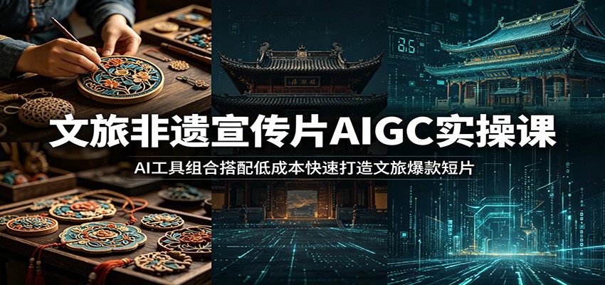 文旅非遗宣传片AIGC实操课：AI工具组合搭配低成本快速打造文旅爆款短片-聊项目