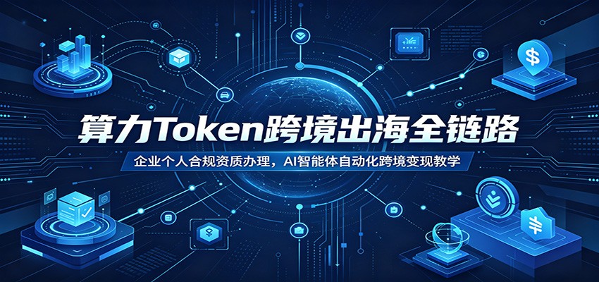 算力Token跨境出海全链路：企业个人合规资质办理，AI智能体自动化跨境变现教学-聊项目