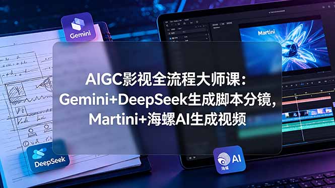 AIGC影视全流程大师课：Gemini+DeepSeek生成脚本分镜，Martini+海螺AI生成视频-聊项目