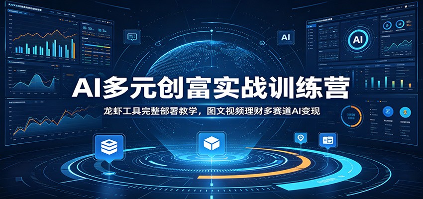 AI多元创富实战训练营：龙虾工具完整部署教学，图文视频理财多赛道AI变现-聊项目