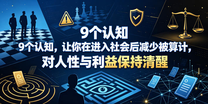 付费文章：9个认知，让你在进入社会后减少被算计，对人性与利益保持清醒-聊项目