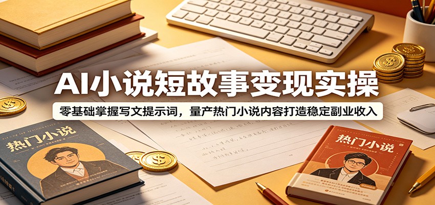 AI小说短故事变现实操：零基础掌握写文提示词，量产热门小说内容打造稳定副业收入-聊项目