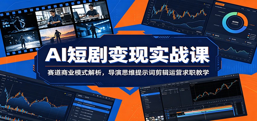 AI短剧变现实战课：赛道商业模式解析，导演思维提示词剪辑运营求职教学-聊项目