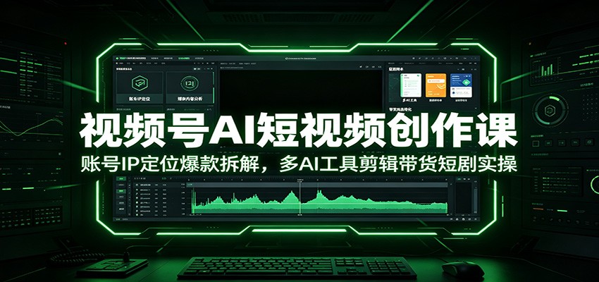 视频号AI短视频创作课：账号IP定位爆款拆解，多AI工具剪辑带货短剧实操-聊项目