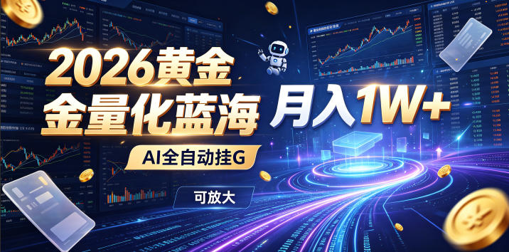 2026黄金量化蓝海：AI全自动挂G，月入1W+，可放大！【揭秘】-聊项目